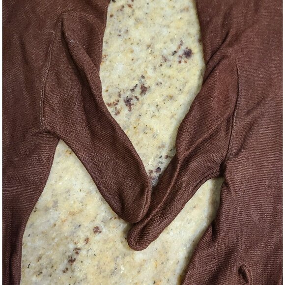 Vintage Women's Plus Size XL/XXL Brown Rayon Formal 11" Gloves Stitching Detail - Picture 8 of 16